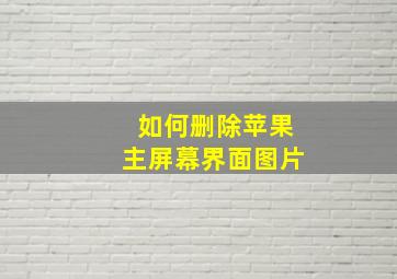 如何删除苹果主屏幕界面图片