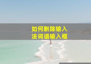 如何删除输入法词语输入框