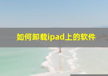 如何卸载ipad上的软件