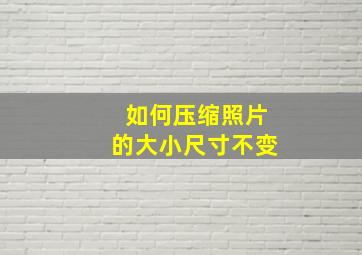 如何压缩照片的大小尺寸不变