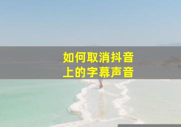 如何取消抖音上的字幕声音