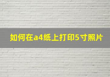 如何在a4纸上打印5寸照片