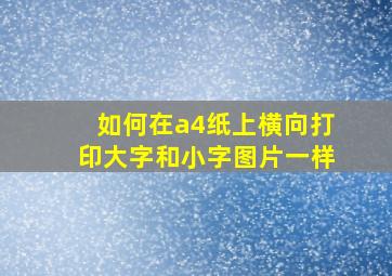 如何在a4纸上横向打印大字和小字图片一样