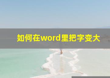 如何在word里把字变大