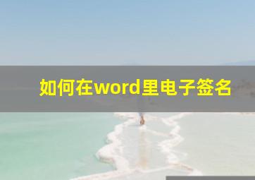 如何在word里电子签名