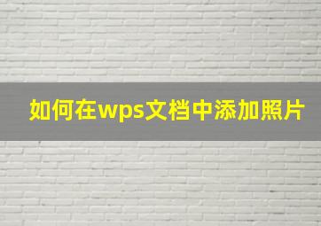 如何在wps文档中添加照片