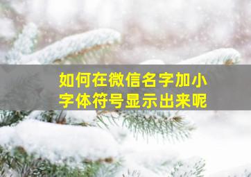 如何在微信名字加小字体符号显示出来呢