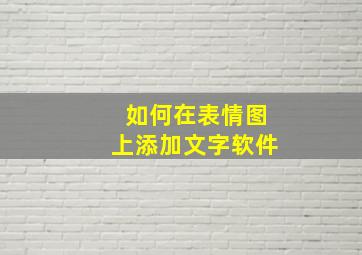 如何在表情图上添加文字软件