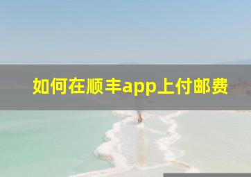 如何在顺丰app上付邮费