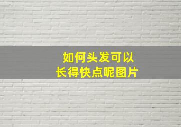 如何头发可以长得快点呢图片