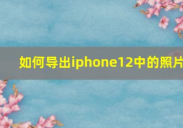 如何导出iphone12中的照片