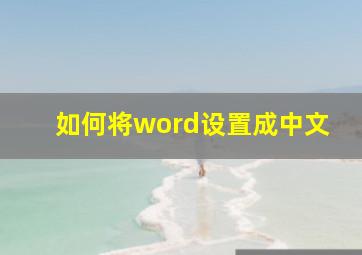 如何将word设置成中文