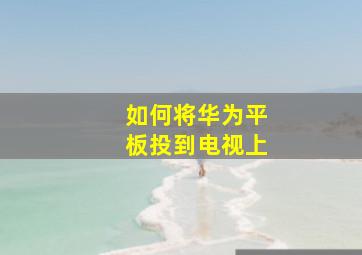 如何将华为平板投到电视上