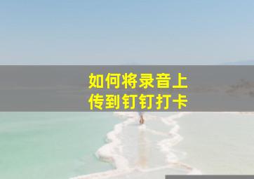 如何将录音上传到钉钉打卡