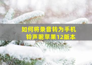 如何将录音转为手机铃声呢苹果12版本