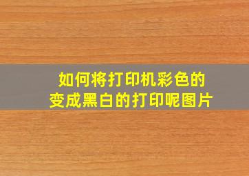 如何将打印机彩色的变成黑白的打印呢图片