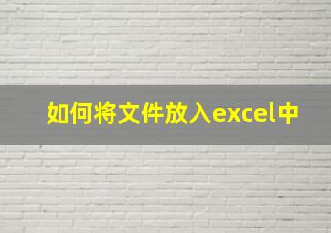 如何将文件放入excel中