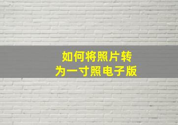 如何将照片转为一寸照电子版