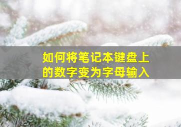 如何将笔记本键盘上的数字变为字母输入