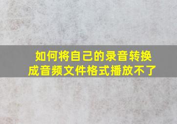 如何将自己的录音转换成音频文件格式播放不了