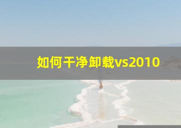 如何干净卸载vs2010