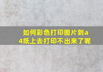 如何彩色打印图片到a4纸上去打印不出来了呢