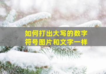 如何打出大写的数字符号图片和文字一样