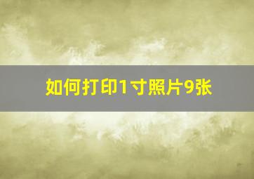 如何打印1寸照片9张