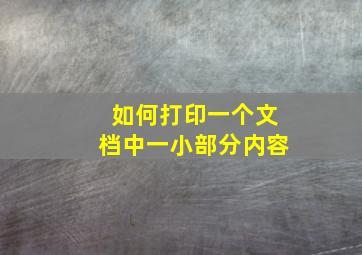 如何打印一个文档中一小部分内容