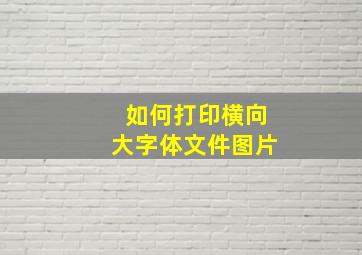 如何打印横向大字体文件图片