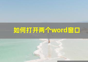 如何打开两个word窗口