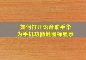 如何打开语音助手华为手机功能键图标显示