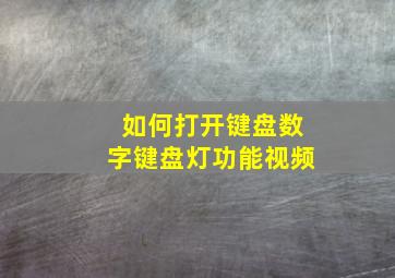 如何打开键盘数字键盘灯功能视频