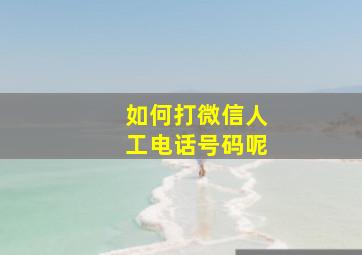 如何打微信人工电话号码呢