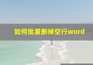 如何批量删掉空行word