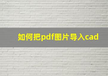 如何把pdf图片导入cad