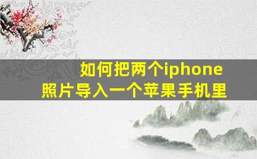 如何把两个iphone照片导入一个苹果手机里