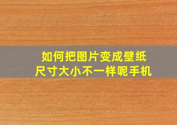 如何把图片变成壁纸尺寸大小不一样呢手机