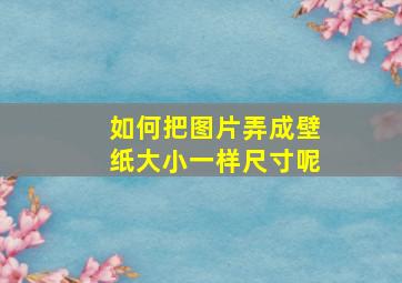 如何把图片弄成壁纸大小一样尺寸呢