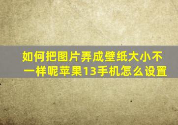 如何把图片弄成壁纸大小不一样呢苹果13手机怎么设置