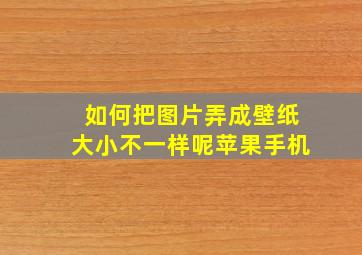 如何把图片弄成壁纸大小不一样呢苹果手机