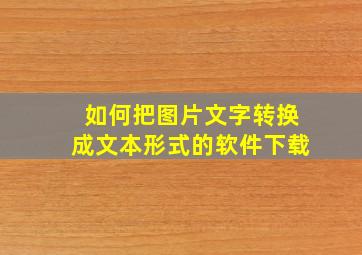 如何把图片文字转换成文本形式的软件下载