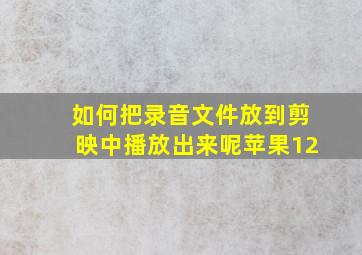 如何把录音文件放到剪映中播放出来呢苹果12