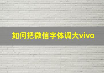 如何把微信字体调大vivo