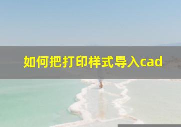 如何把打印样式导入cad