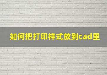 如何把打印样式放到cad里