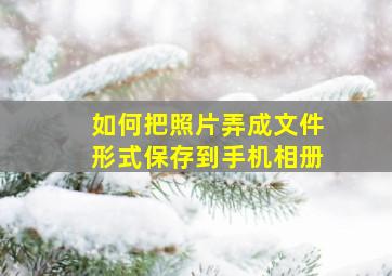 如何把照片弄成文件形式保存到手机相册