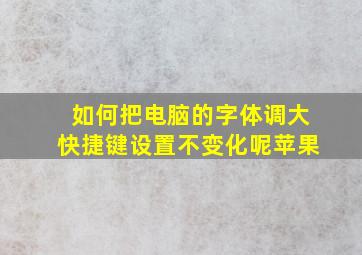 如何把电脑的字体调大快捷键设置不变化呢苹果