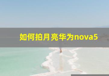 如何拍月亮华为nova5