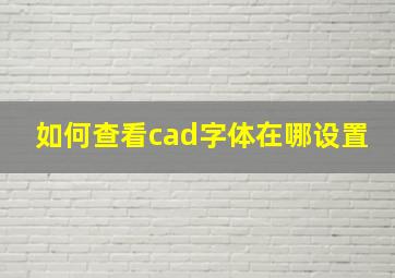 如何查看cad字体在哪设置